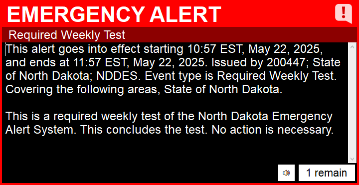 An example of an updated Emergency Alert in SharpAlert.
