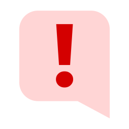 The SharpAlert logo, a red exclamation point on a very light pink speech bubble.